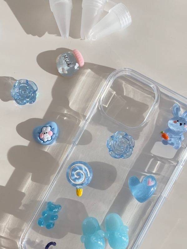 Jumbo Phone Case Decorating Kit - Cotton Candy 🍭  (all 3 colors charms mix 🧊 🫐 🍓)